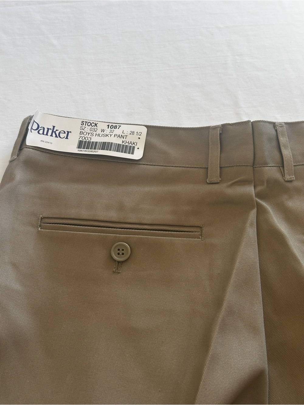 NWT Parker Boys Husky Khaki Dress Pants 32H Pleated Uniform Chinos 32x28.5 - Picture 5 of 15